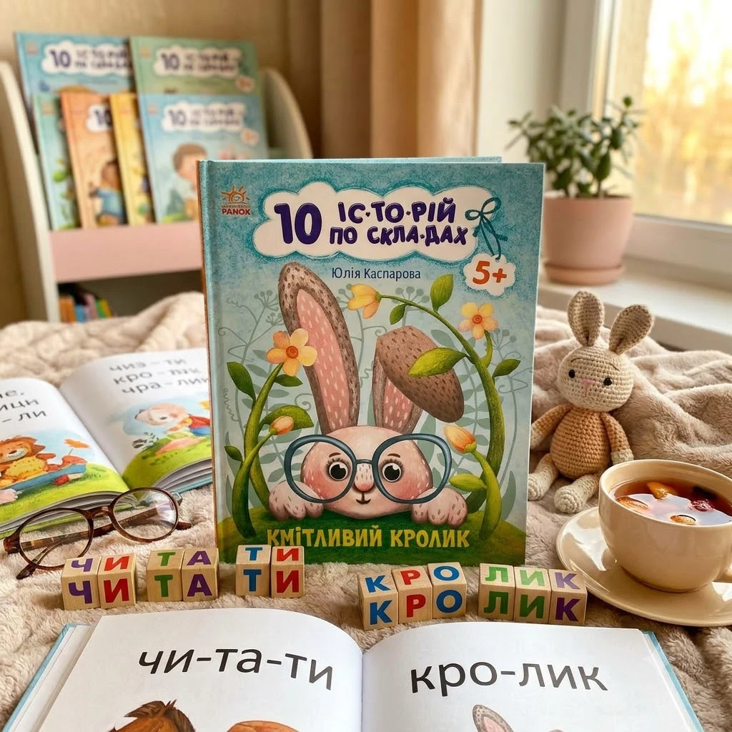 10 історій по складах. Кмітливий кролик. 5+