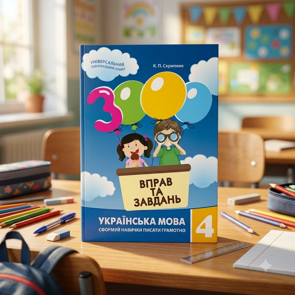 3000 вправ та завдань.Українська мова 4 клас.Скрипник К.Майстер-клас