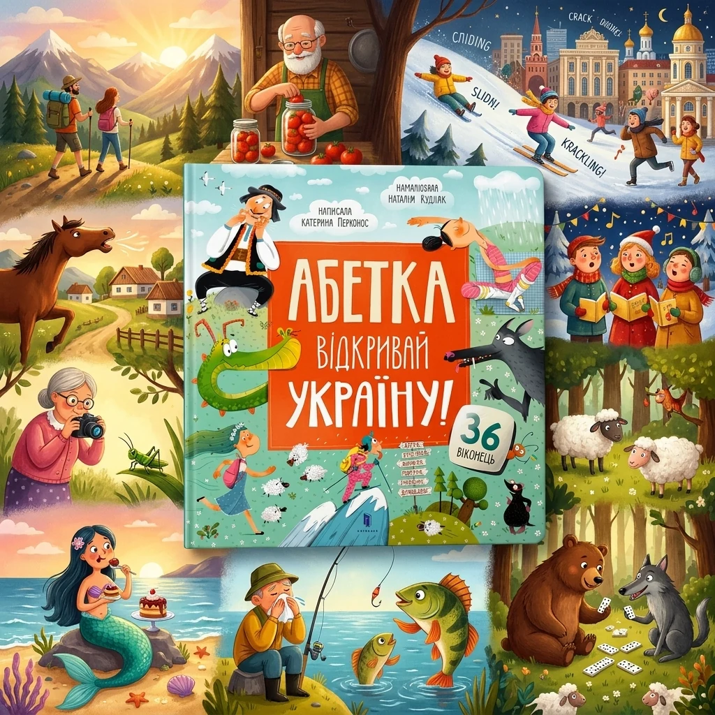 Абетка.Відкривай Україну.36 віконець. Віммельбух. 2+. Артбукс
