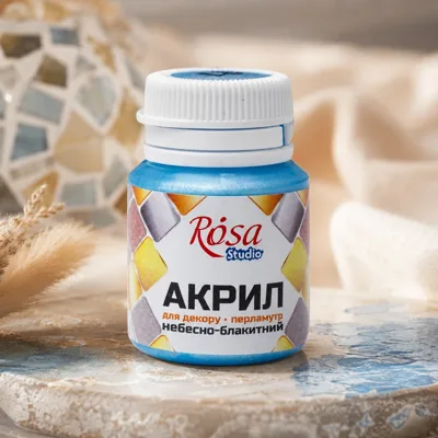 Акрил для декору 81, Небесно-блакитний, перламутр, 20 мл, ROSA Studio