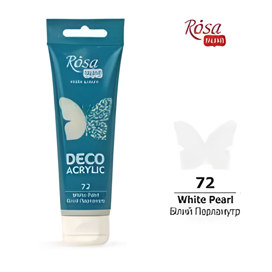 Акрил для декору Білий перламутр 75мл ROSA TALENT