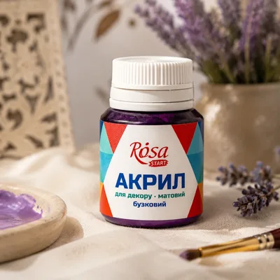 Акрил для декору, Бузковий, матовий, 20 мл, ROSA START