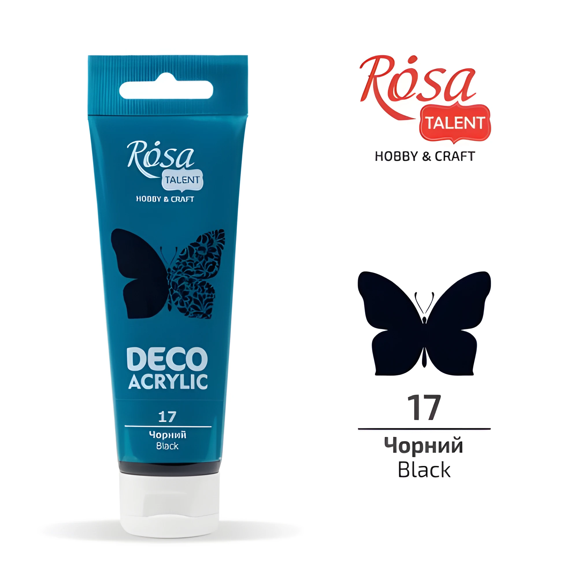 Акрилова фарба чорна матова ROSA TALENT 75 мл — Хобі та декор