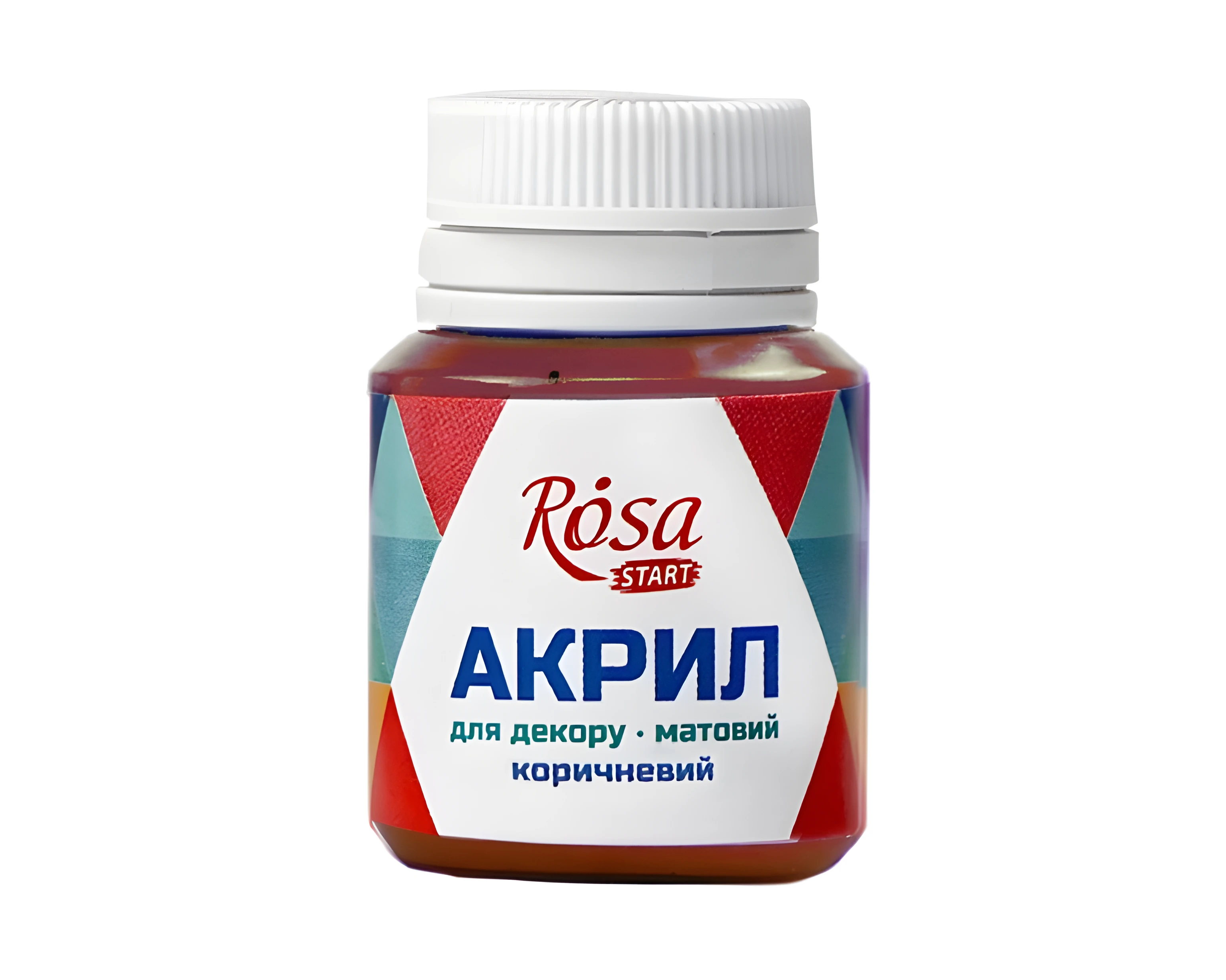 Акрил для декору, Коричневий, матовий, 20 мл, ROSA START