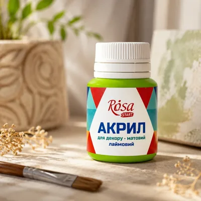 Акрил для декору, Лаймовий, матовий, 20 мл, ROSA START