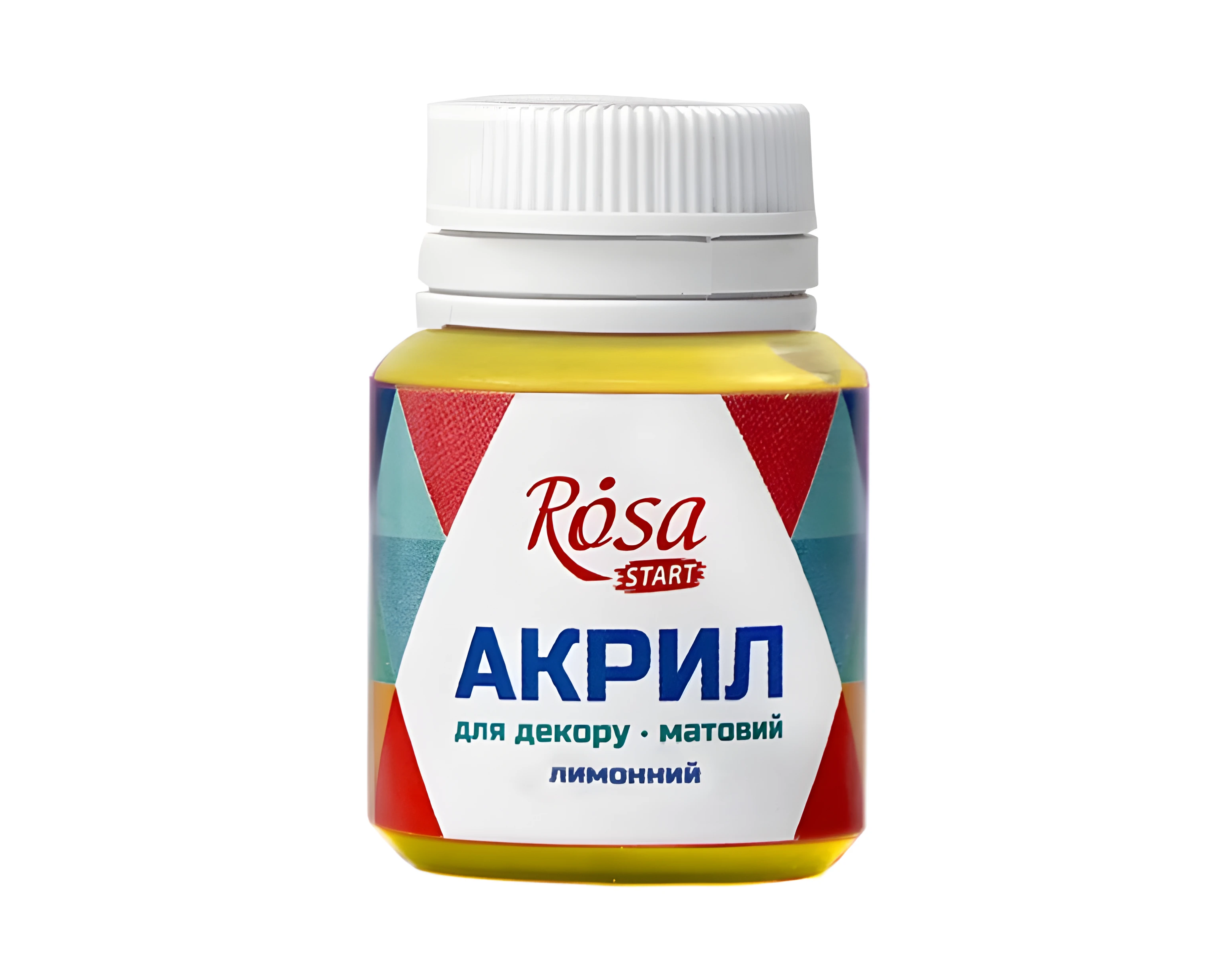 Акрил для декору, Лимонний, матовий, 20 мл, ROSA START