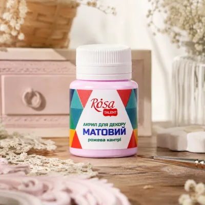 Акрил для декору, Рожева кантрі, матовий, 20 мл, ROSA TALENT