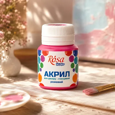 Акрил для декору, Рожевий, глянцевий, 20 мл, ROSA Studio