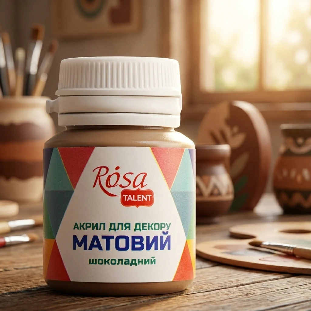 Акрилова фарба шоколадна матова ROSA TALENT — Хобі та декор