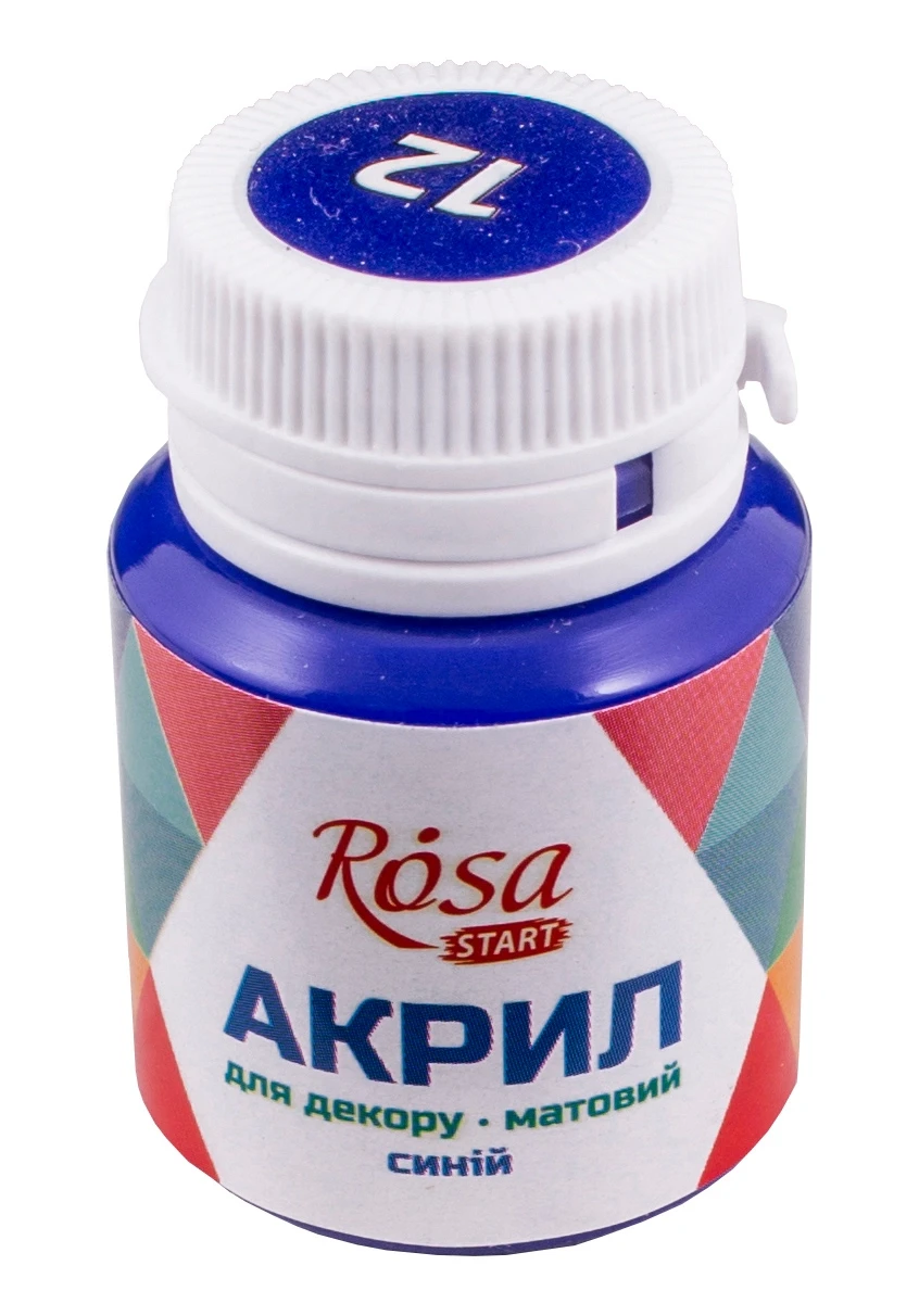 Акрил для декору, Синій, матовий, 20 мл, ROSA START