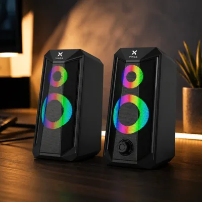 Акустична система Vinga SP-200 LED USB Black