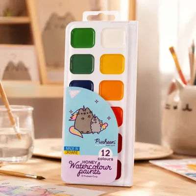 Акварель медова 12 кольорів Yes Pusheen