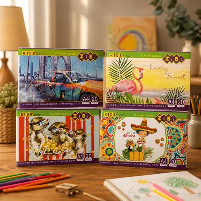 Альбом для малювання А4 20 арк 120 г/м2 на скобі KIDS Line ZB.1423
