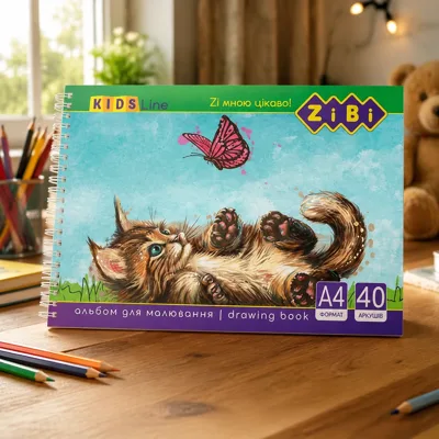 Альбом для малювання А4 40 арк 120 г/м2 на пружині KIDS Line ZB.1442