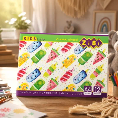 Альбом для малювання А4 ZiBi Kids Line 12 аркушів 120 г/м2 на скобі ZB.1421