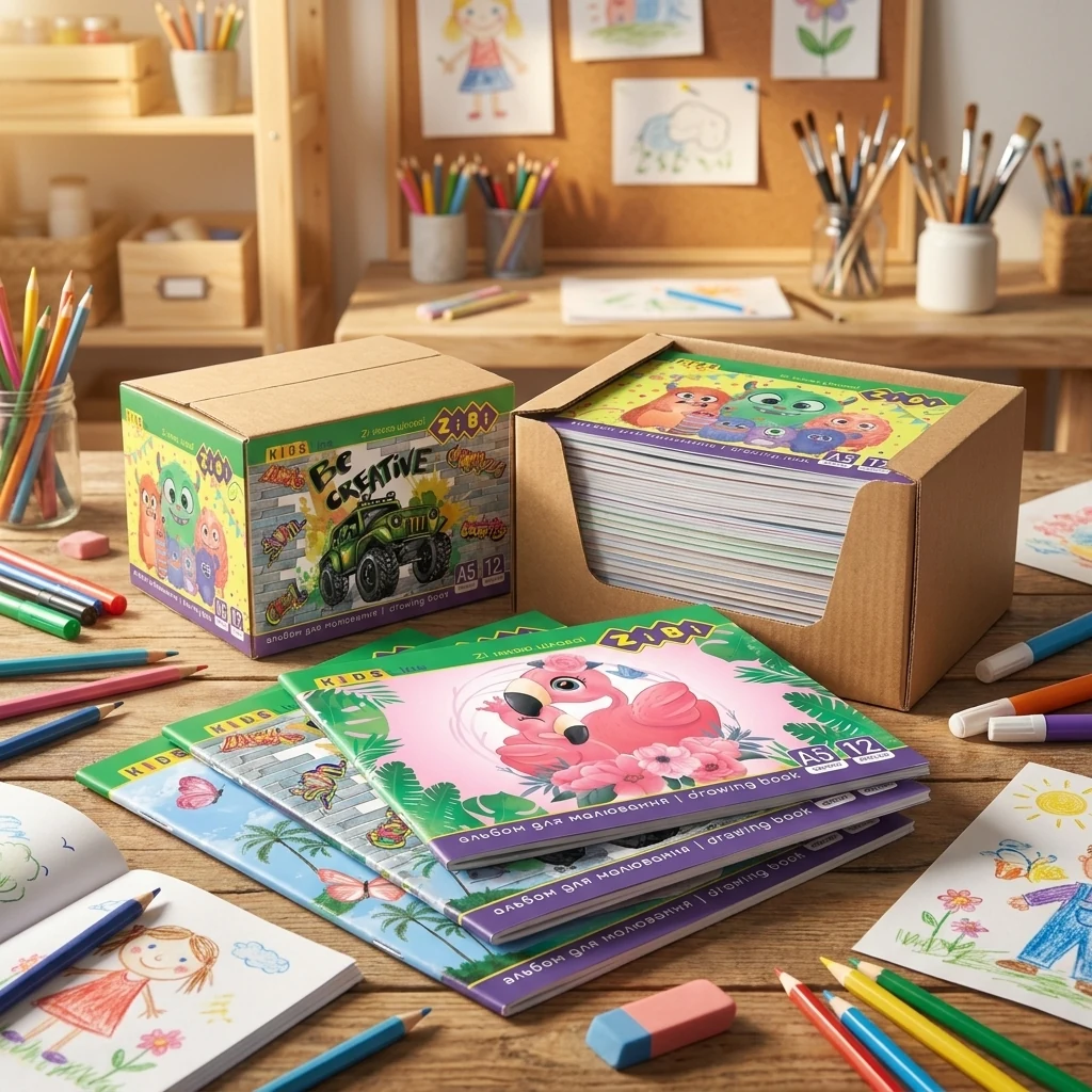 Альбом для малювання А5 12 арк 120 г/м2 скоба KIDS Line ZB.1419