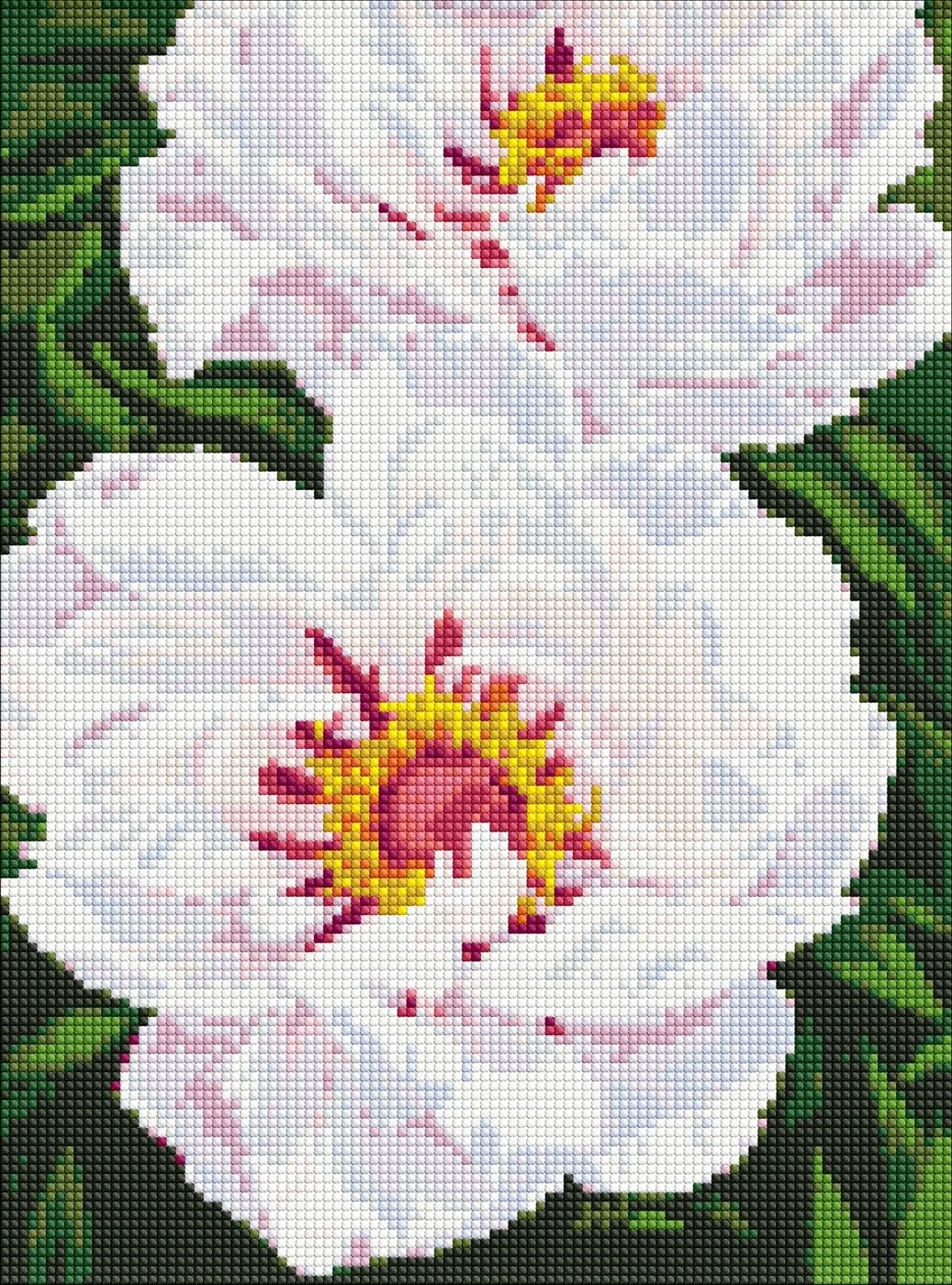 Алмазна мозаїка Ідейка на підрамнику Білі півонії 30х40см 7753