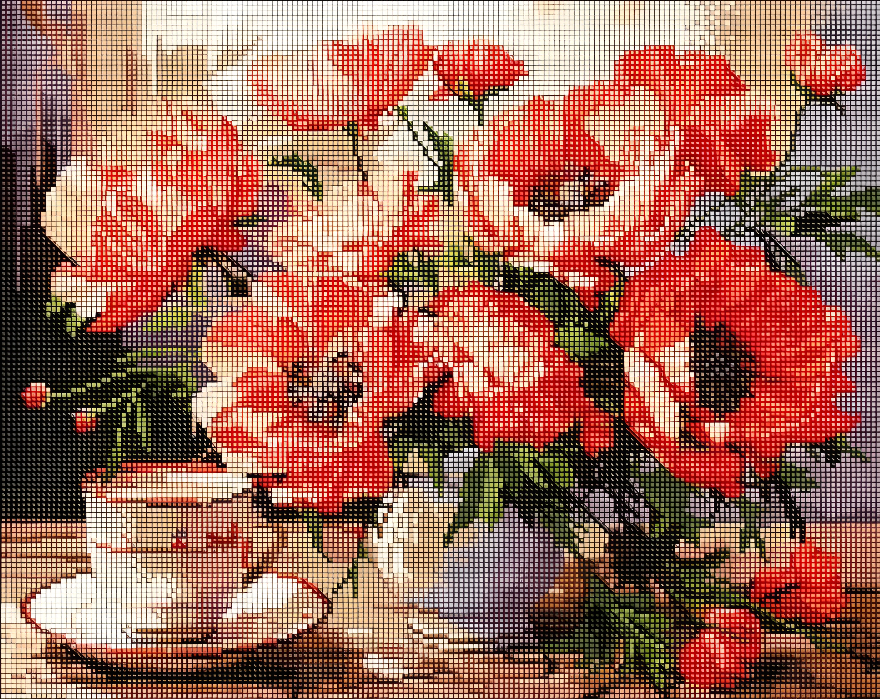 Алмазна мозаїка Букет із маками 40х50см на підрамнику — Хобі та декор