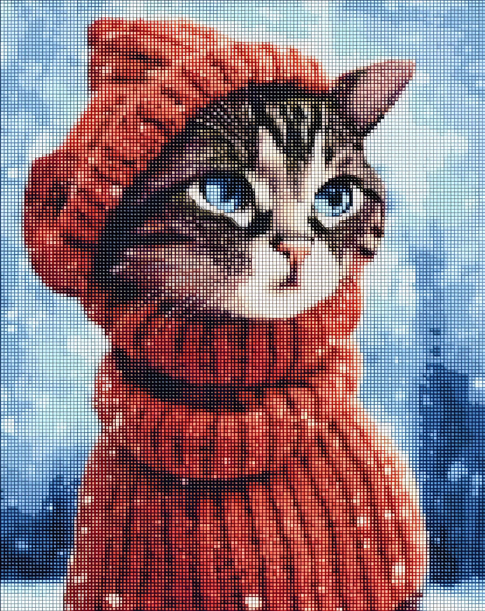 Алмазна мозаїка Ідейка на підрамнику Дивовижна киця 40х50см 7350