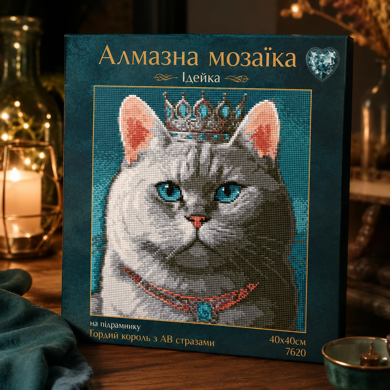 Алмазна мозаїка Гордий король 40×40 см — Хобі та декор