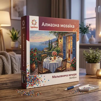 Алмазна мозаїка Ідейка на підрамнику Мальовнича вечеря 30х40см 8132