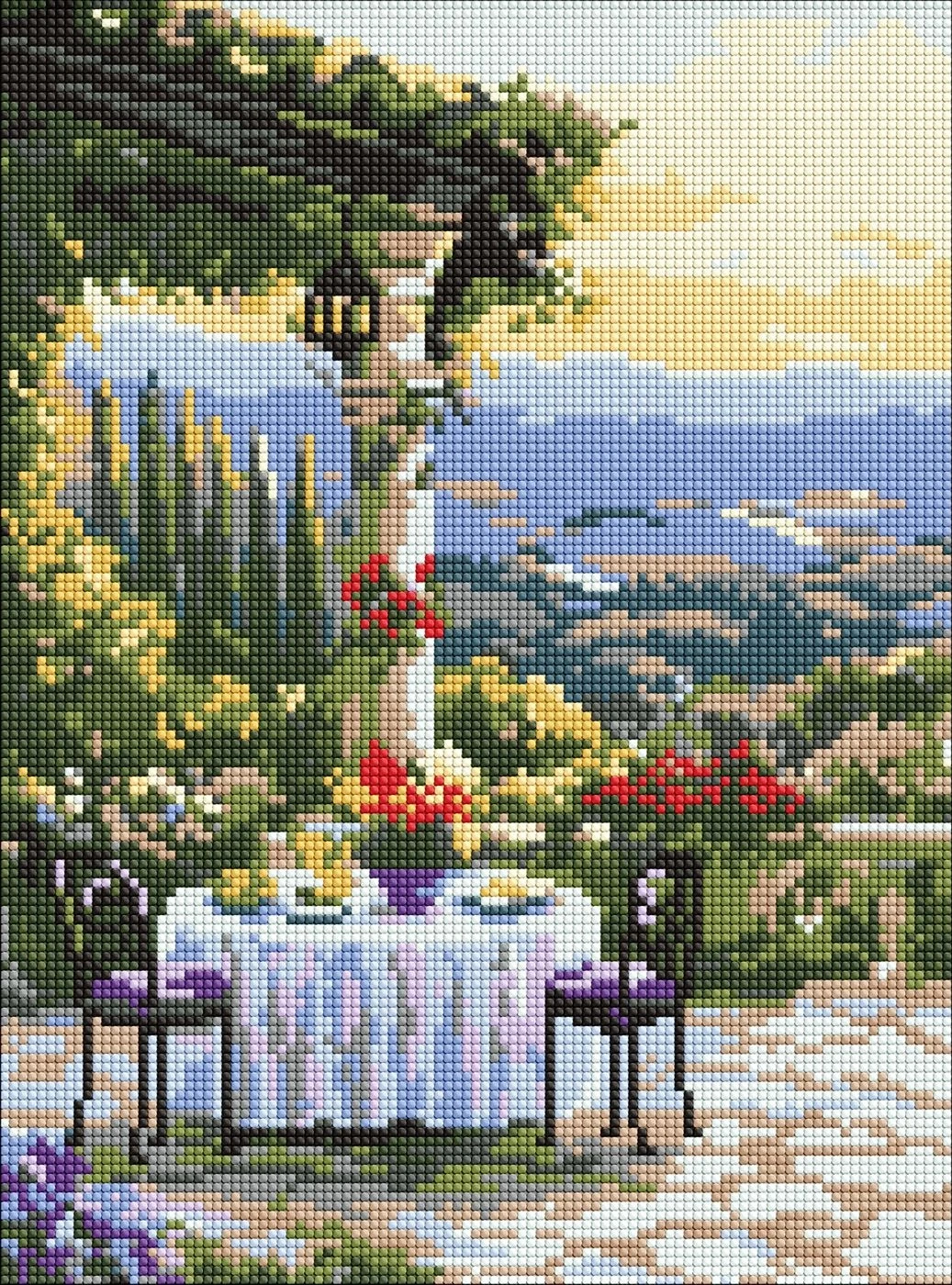 Алмазна мозаїка Ідейка на підрамнику Мальовнича вечеря 30х40см 8132