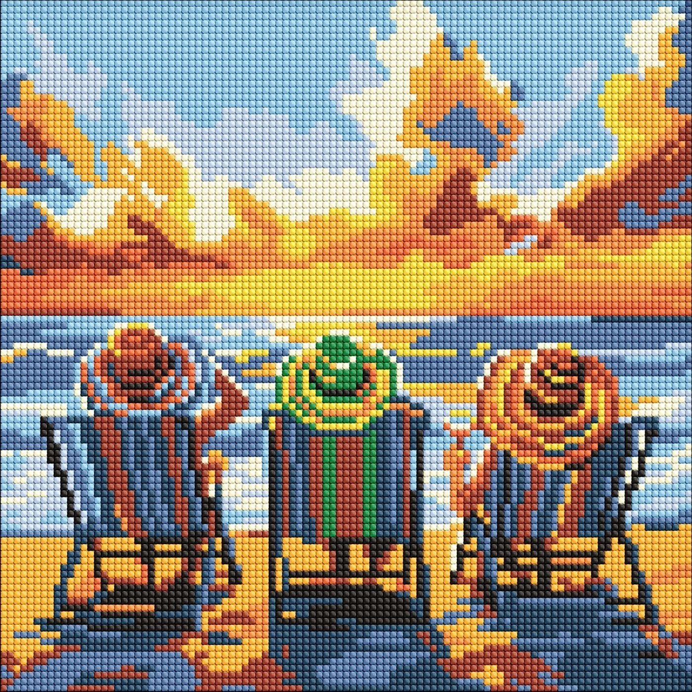 Алмазна мозаїка Ідейка на підрамнику Відпустка з подругами 30х30см 8260