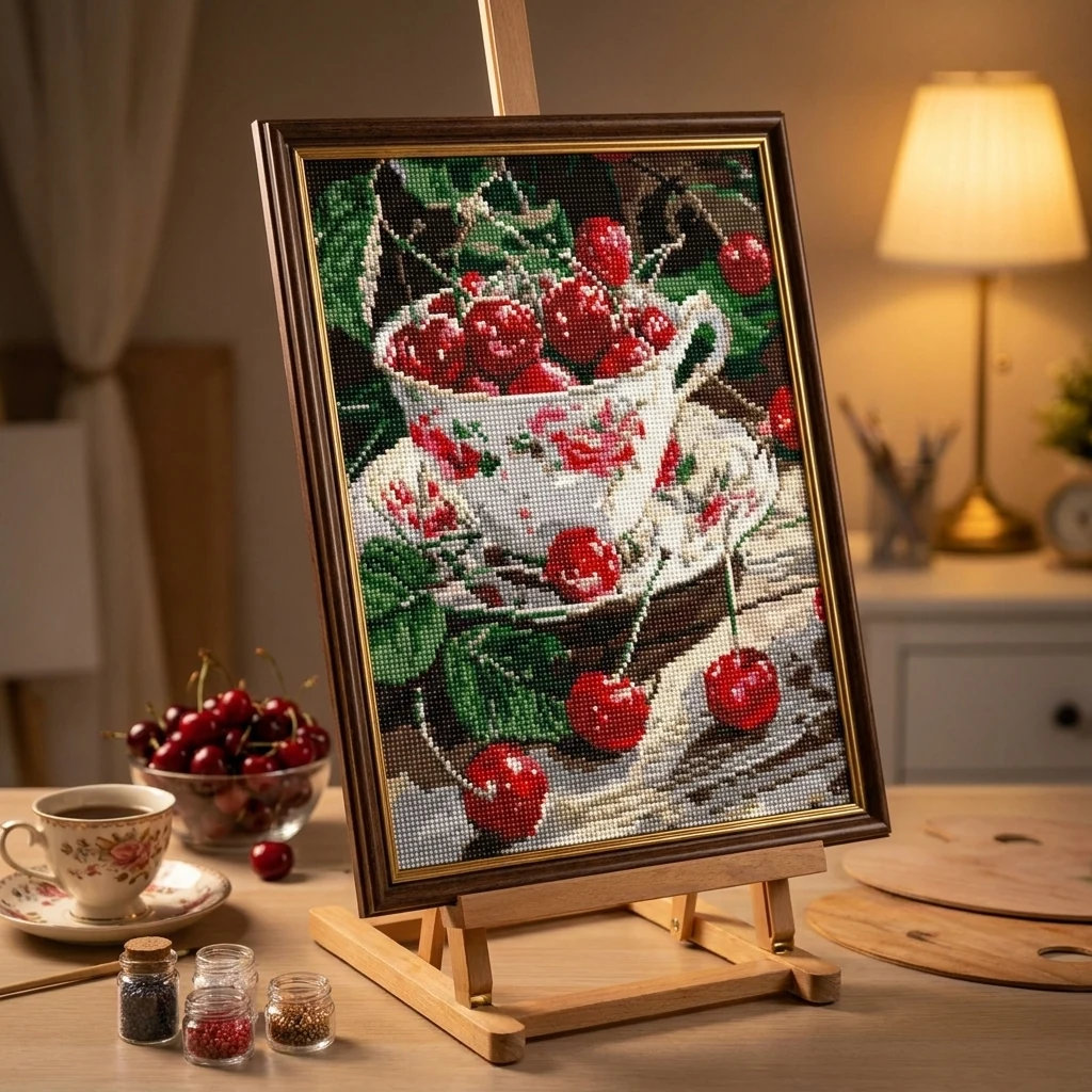 Алмазна мозаїка Ідейка Вишнева насолода 30×40 см — Хобі та декор
