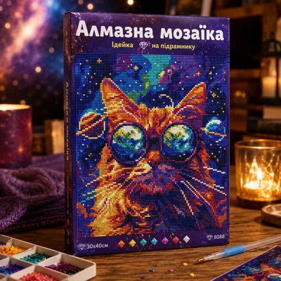 Алмазна мозаїка Ідейка на підрамнику Зоряні окуляри 30х40см 8088