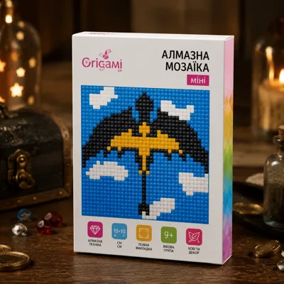 Алмазна мозаїка Origami UA міні Крила дракона 10х10 см ODM 0129
