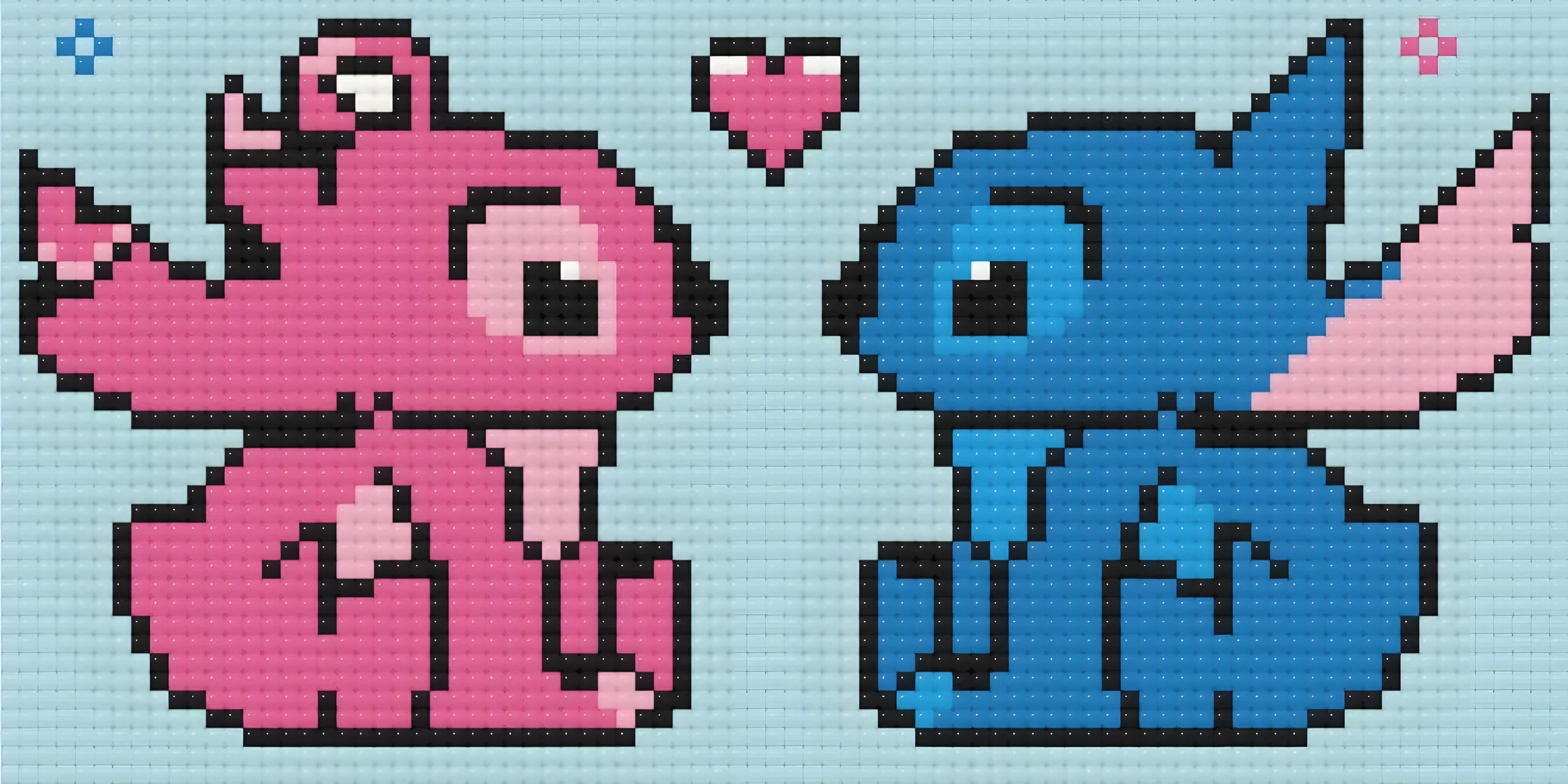 Алмазна мозаїка Origami UA міні Стіч і Ейнджел 12х24 см ODM 0137