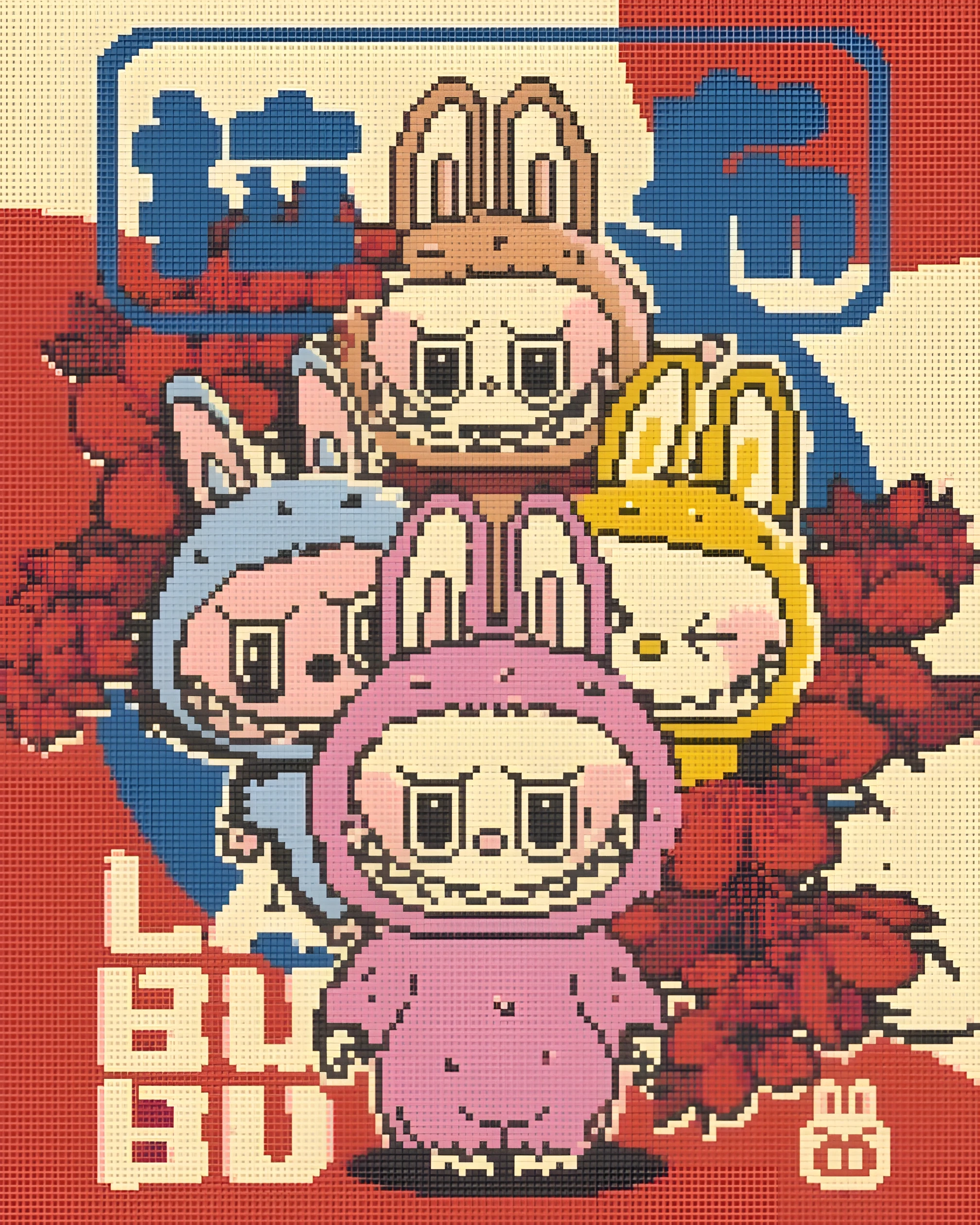 Алмазна мозаїка Origami UA Монстрики Лабубу 40х50 см — Хобі та декор