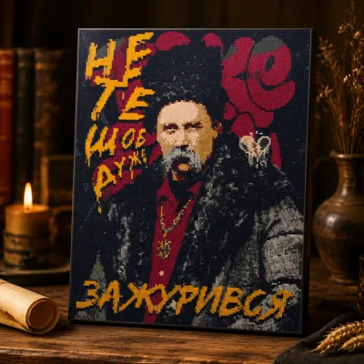 Алмазна мозаїка Origami UA Шевченко арт  не те щоб дуже зажурився  40х50 см Оригамі OD 3291
