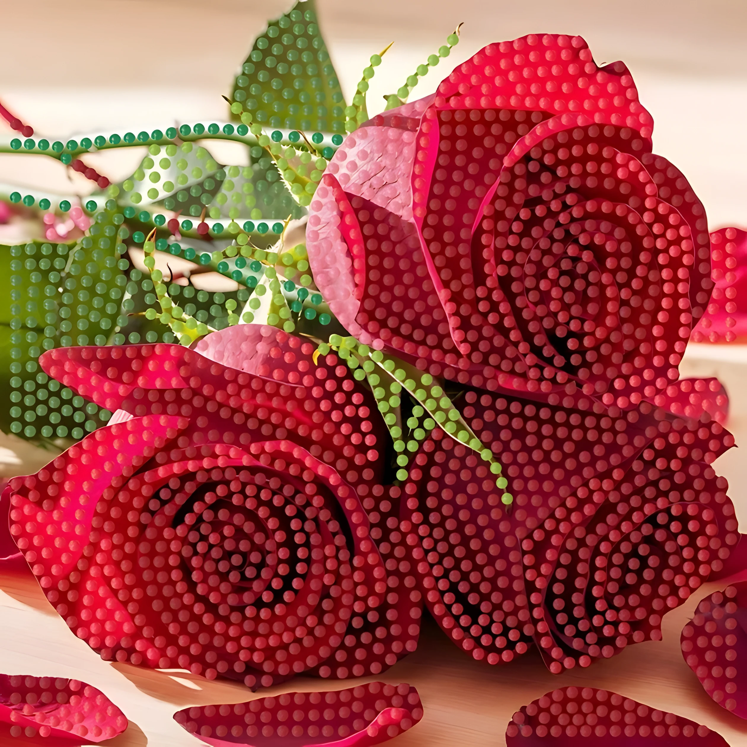 Алмазна мозаїка Strateg Троянди 18х18 см — Хобі та декор