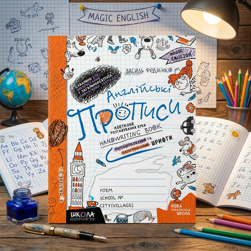 Англійські прописи (напівдрукований та каліграфічний шрифти).Федієнко.Школа