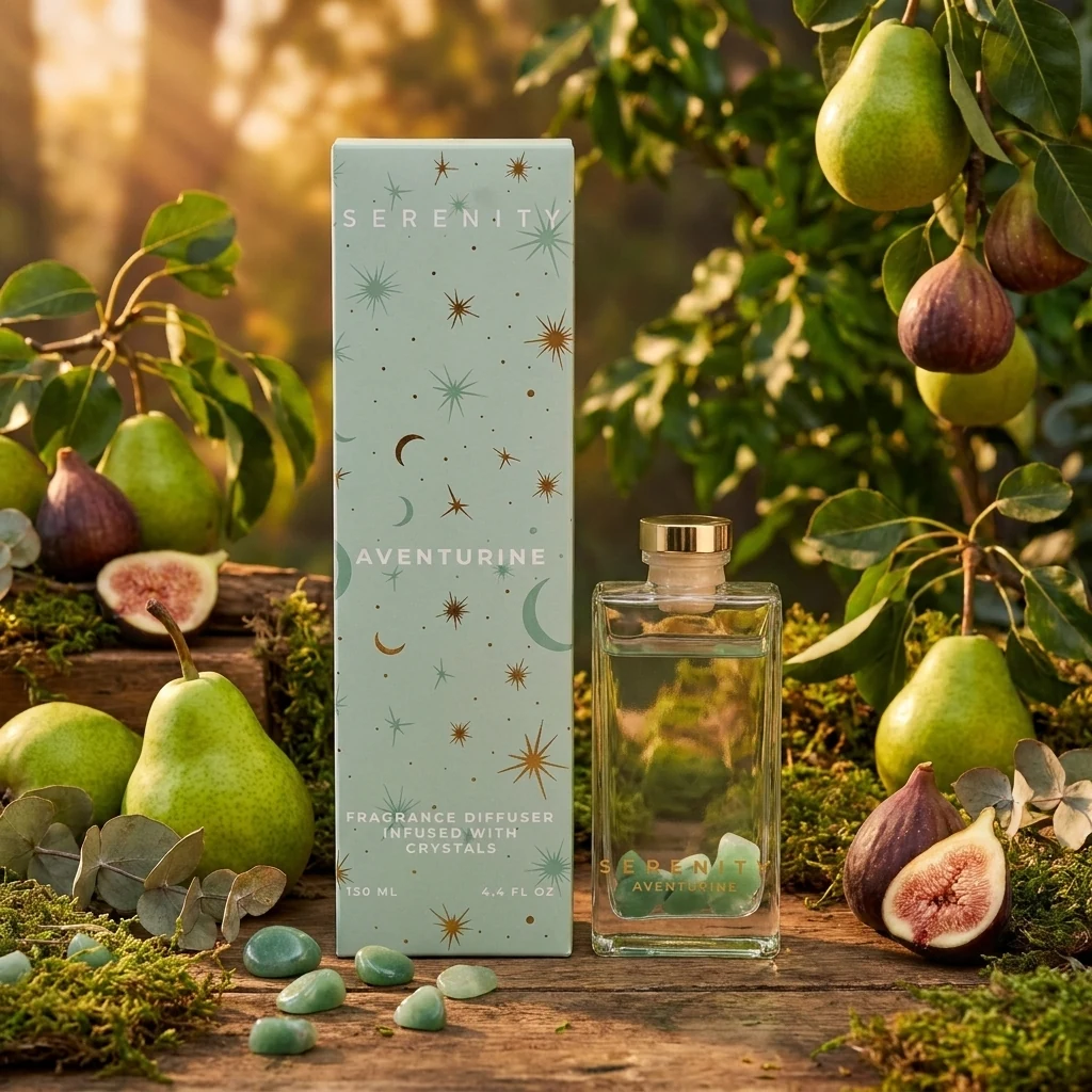 Аромадифузор 130мл із зеленими кристалами Pear and Fig
