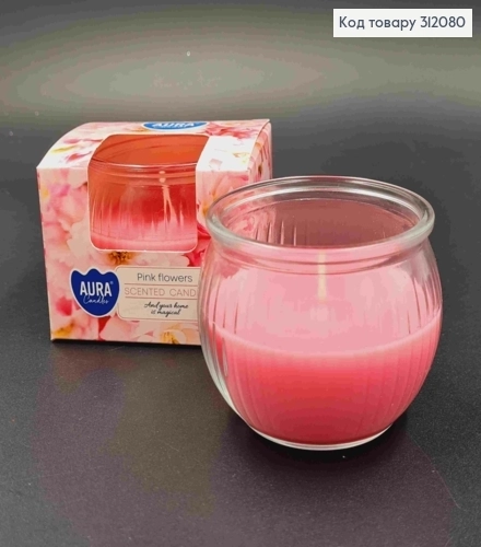 Аромасвічка стакан AURA Pink flowers 80г — фото 2