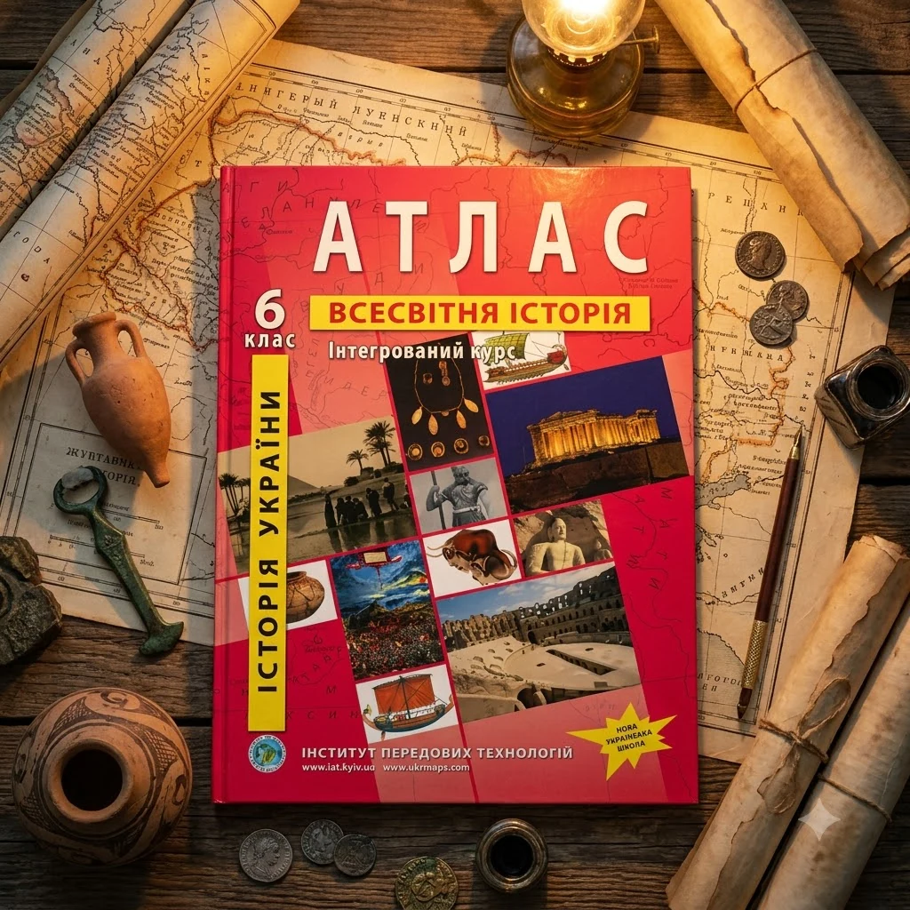 Атлас 6 клас "Всесвітня історія/Історія України/Інтегрований курс" (ІПТ)