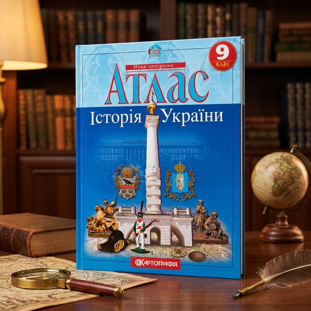 Атлас Картографія Історія України 9 кл — Альбоми, атласи, папір