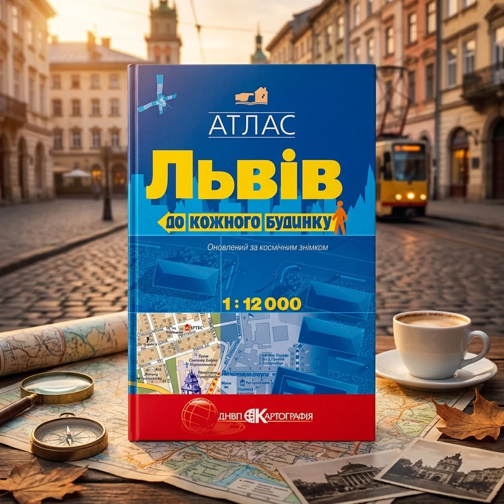 Атлас міста Львів 1:12тис до кожного будинку на українській мові
