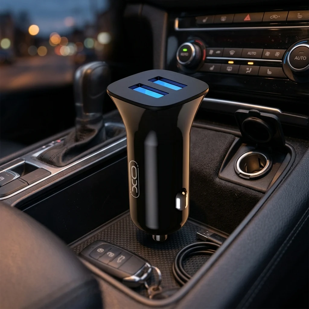 Автомобільний зарядний пристрій XO CC31 2USB 12W 2.4A Black