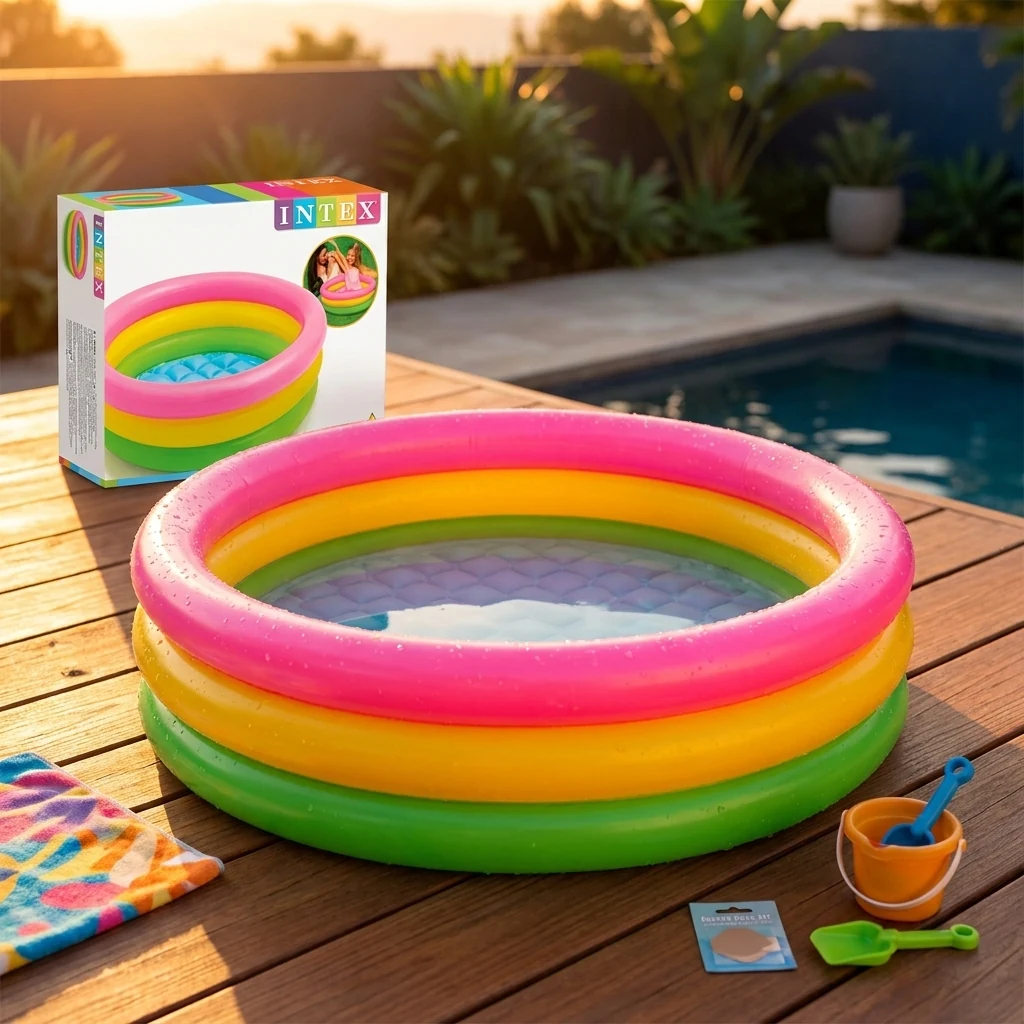 Басейн дитячий Intex 61 * 22см, 3 кільця 33л INTEX