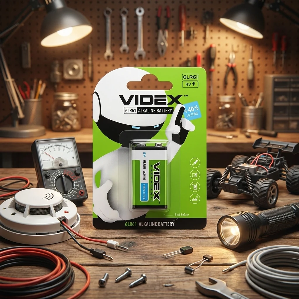 Батарейка 6LR61 (крона) Videx