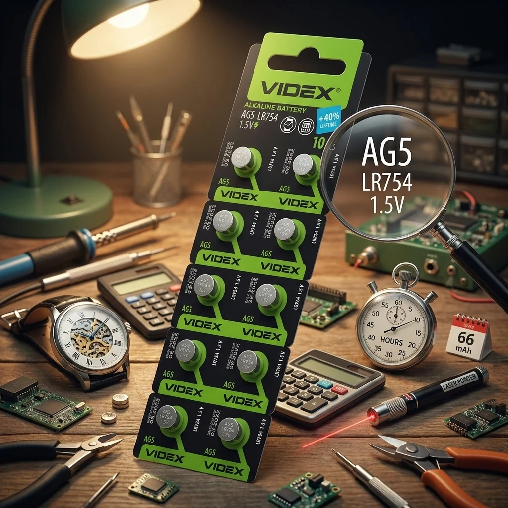Батарейка AG5/LR754/LR48/V5GA Videx (годинник)