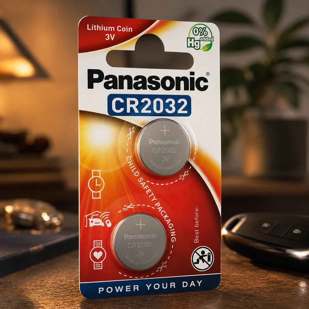 Батарейка Panasonic літієва CR2032 блістер, 2 шт.