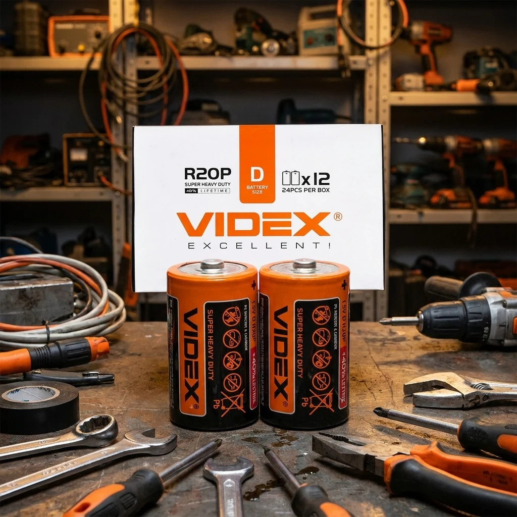 Батарейка R20 Videx