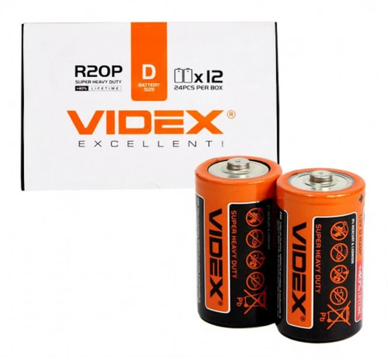 Батарейка R20 Videx — фото 2