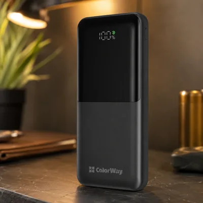 Батарея універсальна ColorWay 10 000 mAh PD/22.5W, QC/3.0, LCD, Black (CW-PB100LPB3BK-PDD)