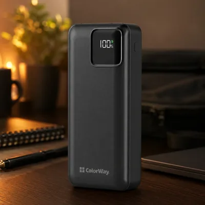 Батарея універсальна ColorWay 20 000 mAh Optimal Power PD/22.5W, QC/3.0, Black (CW-PB200LPB5BK-PDD)