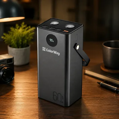 Батарея універсальна ColorWay 60 000 mAh Powerful PD/65W, QC/4.0, AFC, FCP, Black (CW-PB600LPA5BK-PDD)